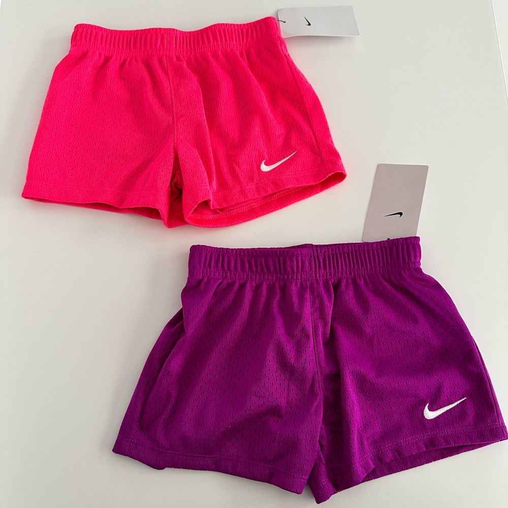 Nike Kids Pink and Purple Shorts Set